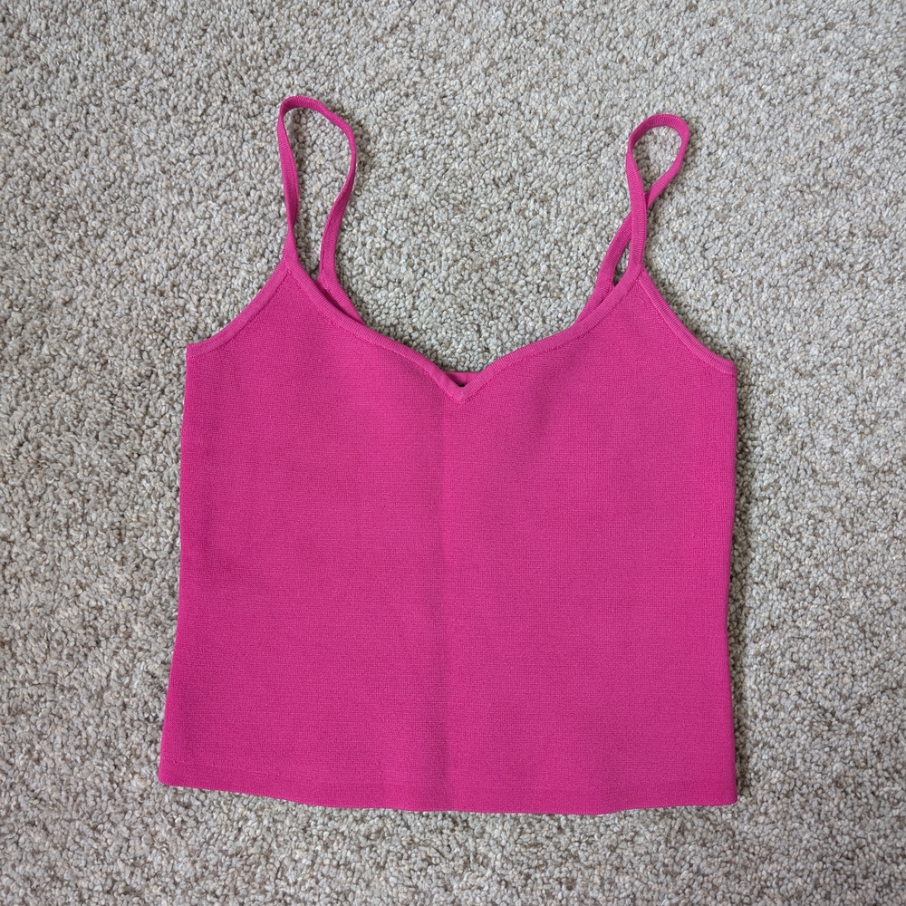 Express Contour Pink Magenta Fitted Sleeveless Sweetheart Camisole